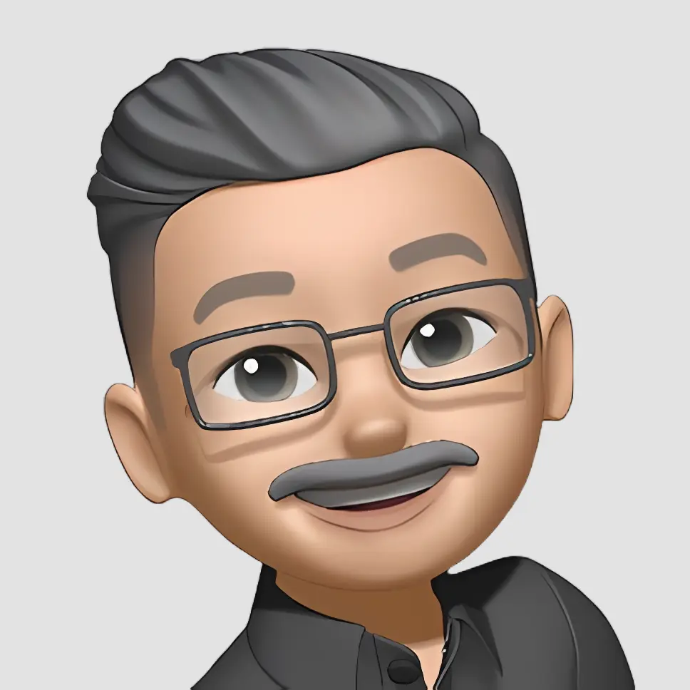 Memoji de Alex Santos com óoculos e bigode
